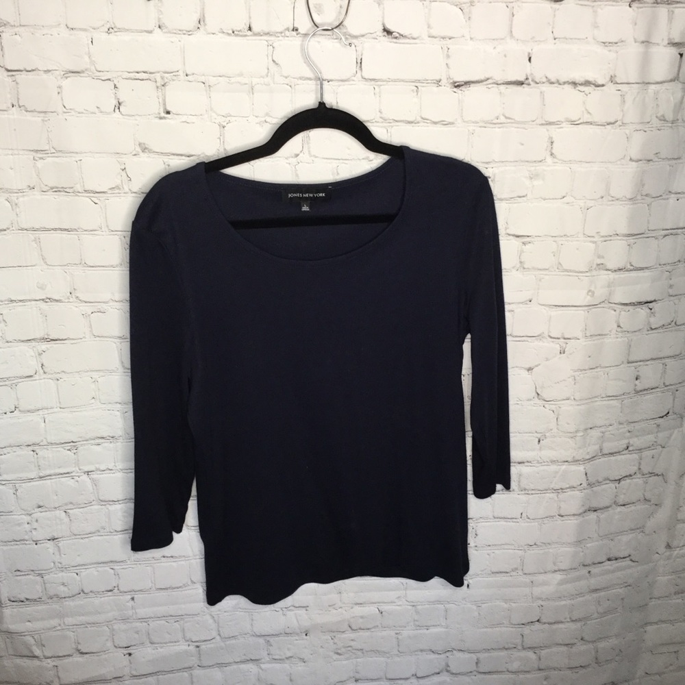 Jones New York Navy Long Sleeve Top NWOT – Medium Weight, Size L